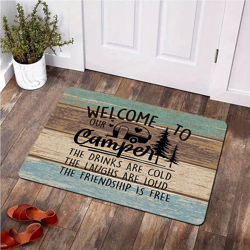 Outdoor Camping Quotes - Paillasson d'entrée de cabane antidérapant, style