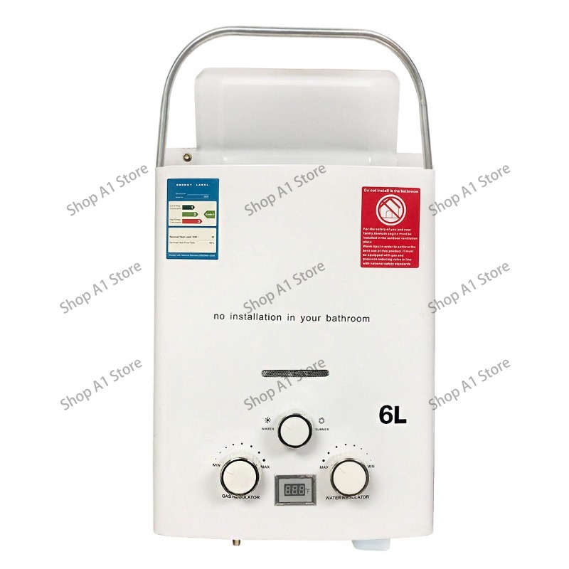 Outdoor Camping Hot Water Shower - Chauffe-eau 6L pour camping extérieur, chauffage