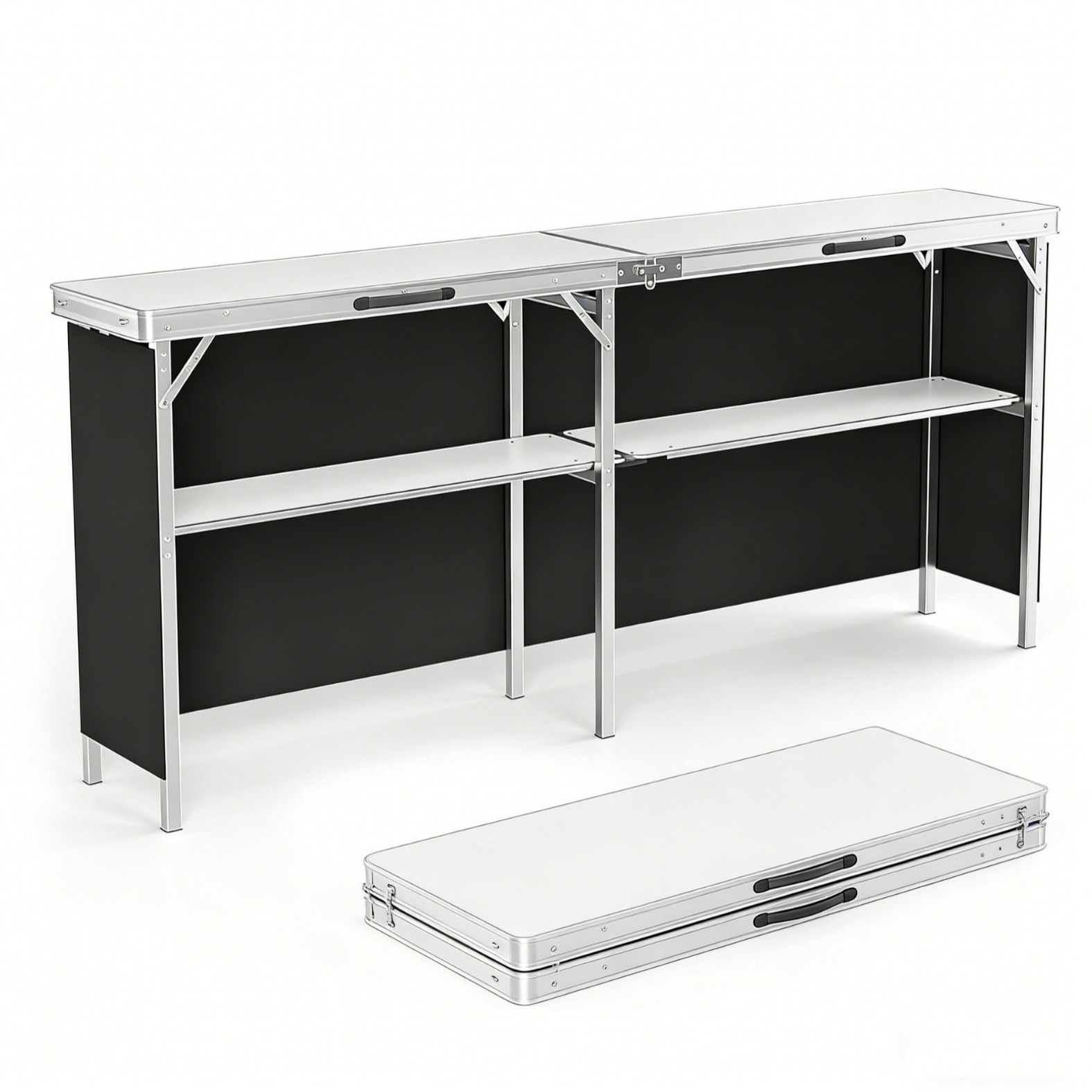 Camp Table Folding - Table pliante d'extérieur en alliage d'aluminium,