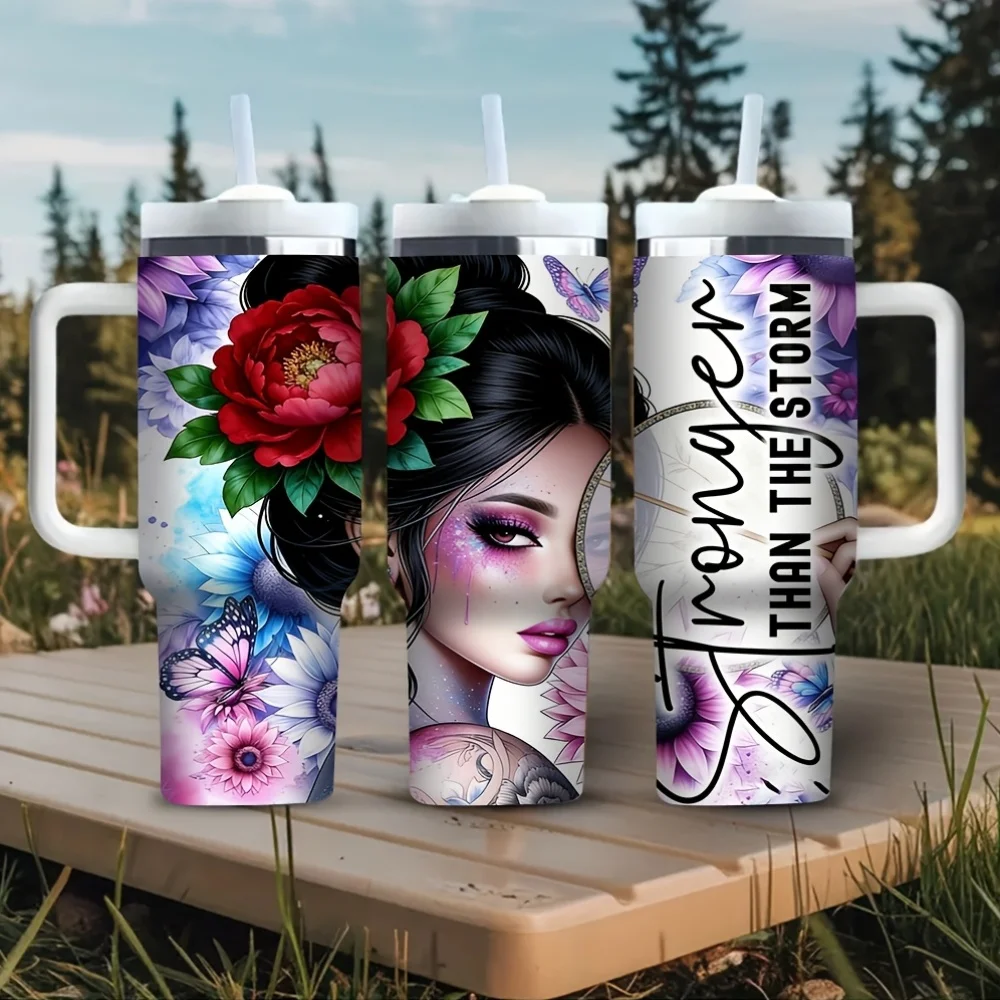 Outdoor Camping Quotes - Gobelet de 40 oz avec poignée