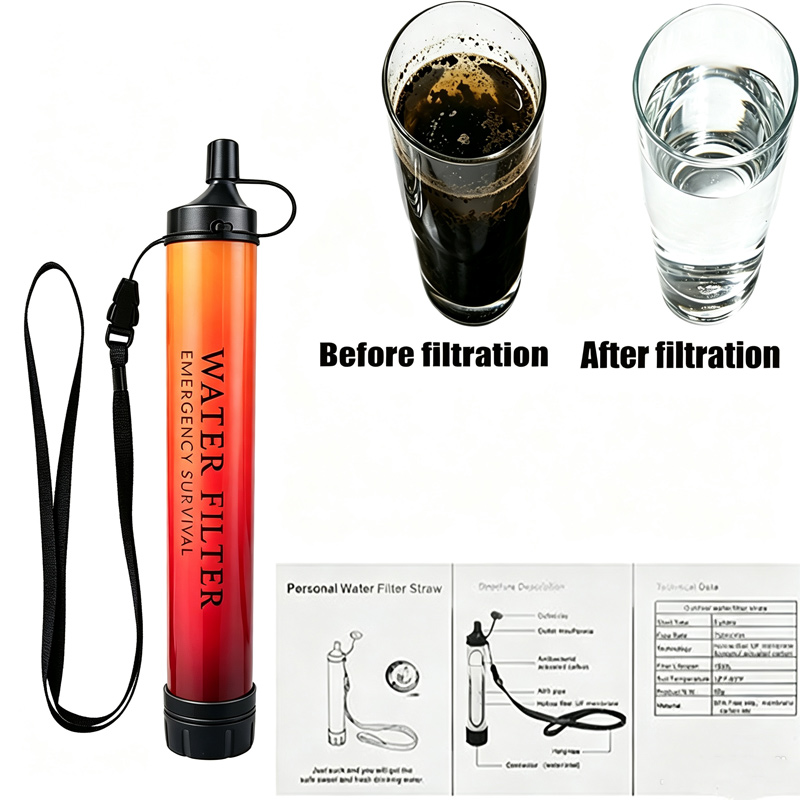 Outdoor Camping Water Filter - Paille filtrante de survie d'urgence pour
