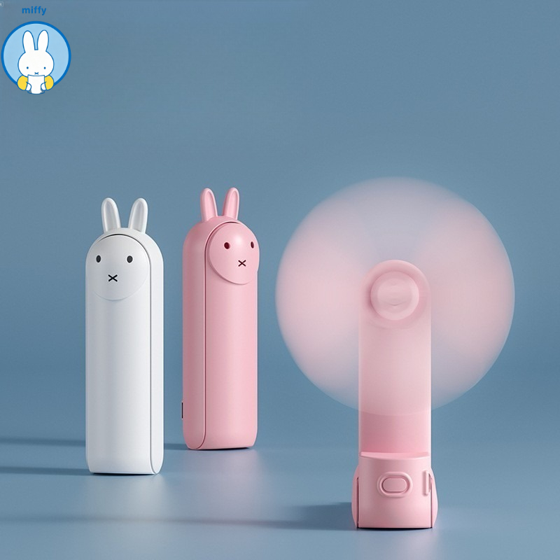 Outdoor Camping Fan - Ventilateur portable pliable Kawaii Miffy, rechargeable