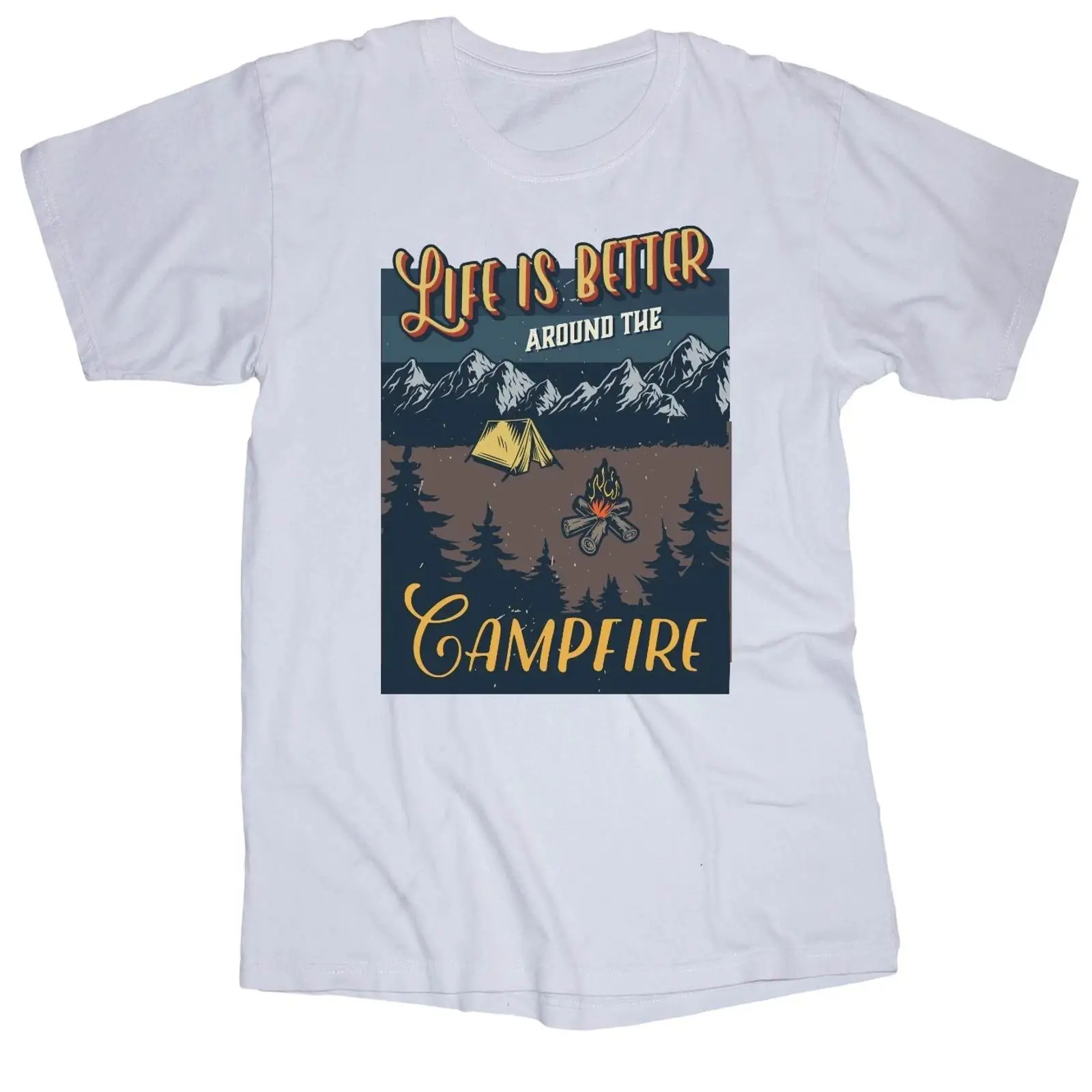 Outdoor Camping Quotes - T-shirt blanc « Life is better