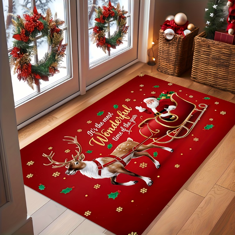Outdoor Camping Quotes - Paillasson de Noël rouge en flanelle