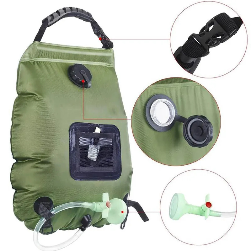 Sac de douche solaire 20L, cha - Outdoor Camping Hot Water Shower avis et prix