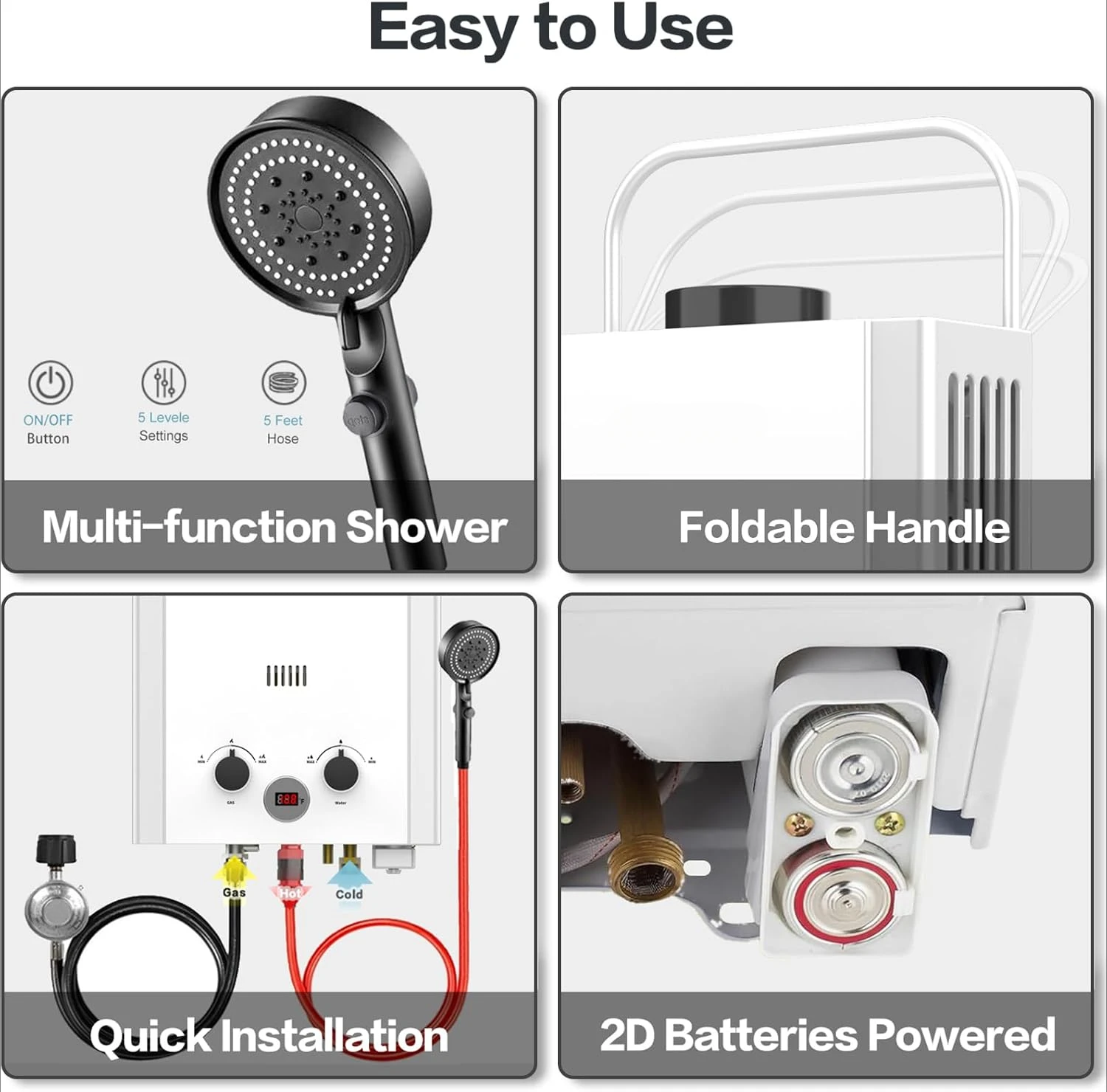Chauffe-eau sans réservoir au  - Outdoor Camping Hot Water Shower avis et prix