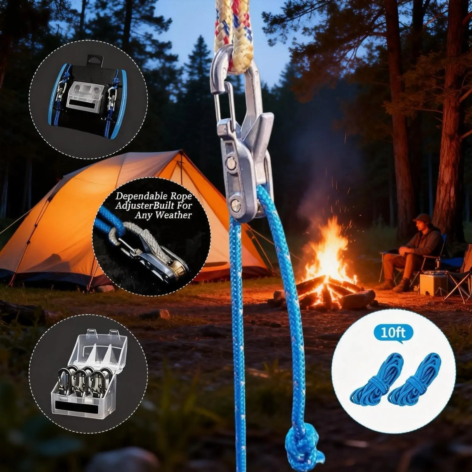Lot de 6 tendeurs de corde en  - Outdoor Camping Guy avis et prix