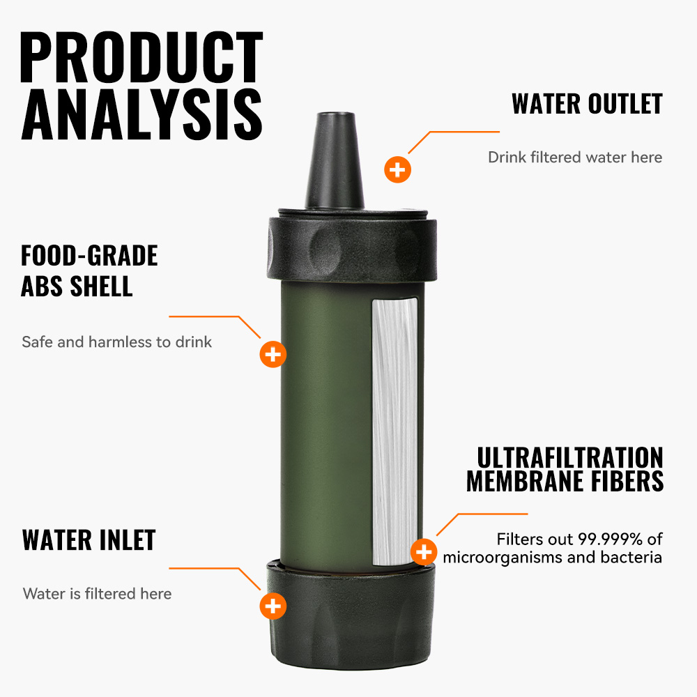 Paille filtrante à eau personn - Outdoor Camping Water Filter avis et prix