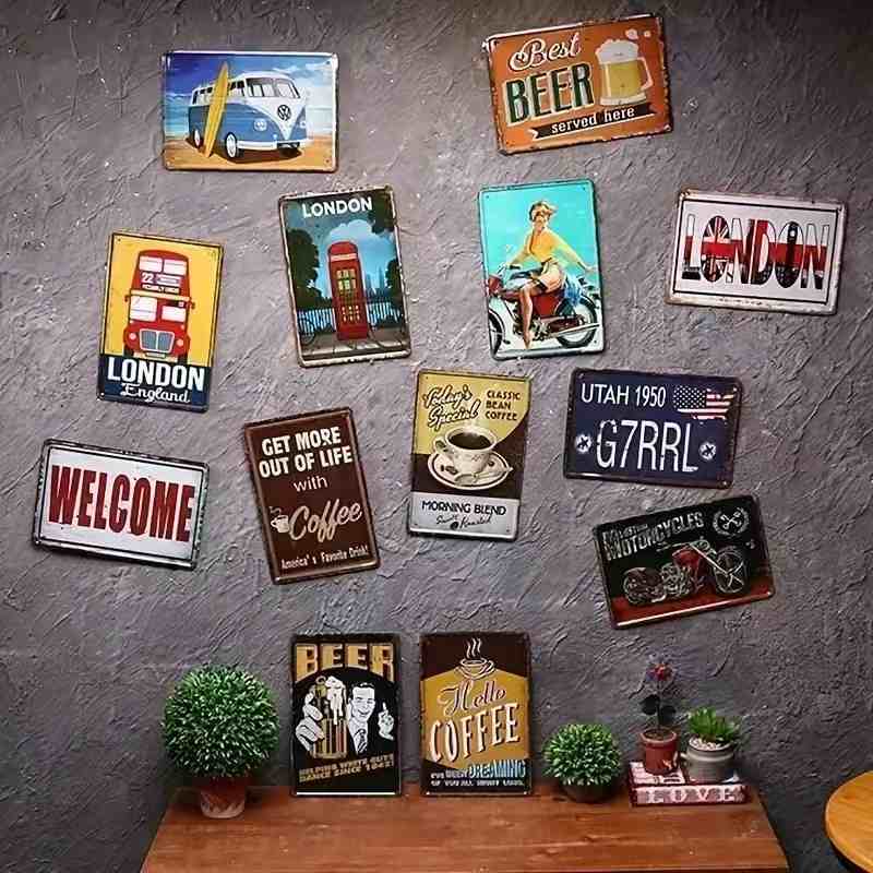 Panneau Métallique Vintage ave - Outdoor Camping Quotes avis et prix