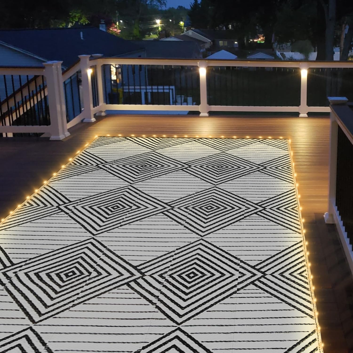 Tapis d'extérieur imperméable  - Outdoor Camping Rug With Led Lights avis et prix