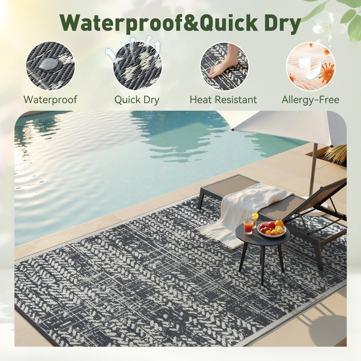 Tapis d'extérieur 9x12 impermé - Outdoor Camping Rugs 9X12 avis et prix