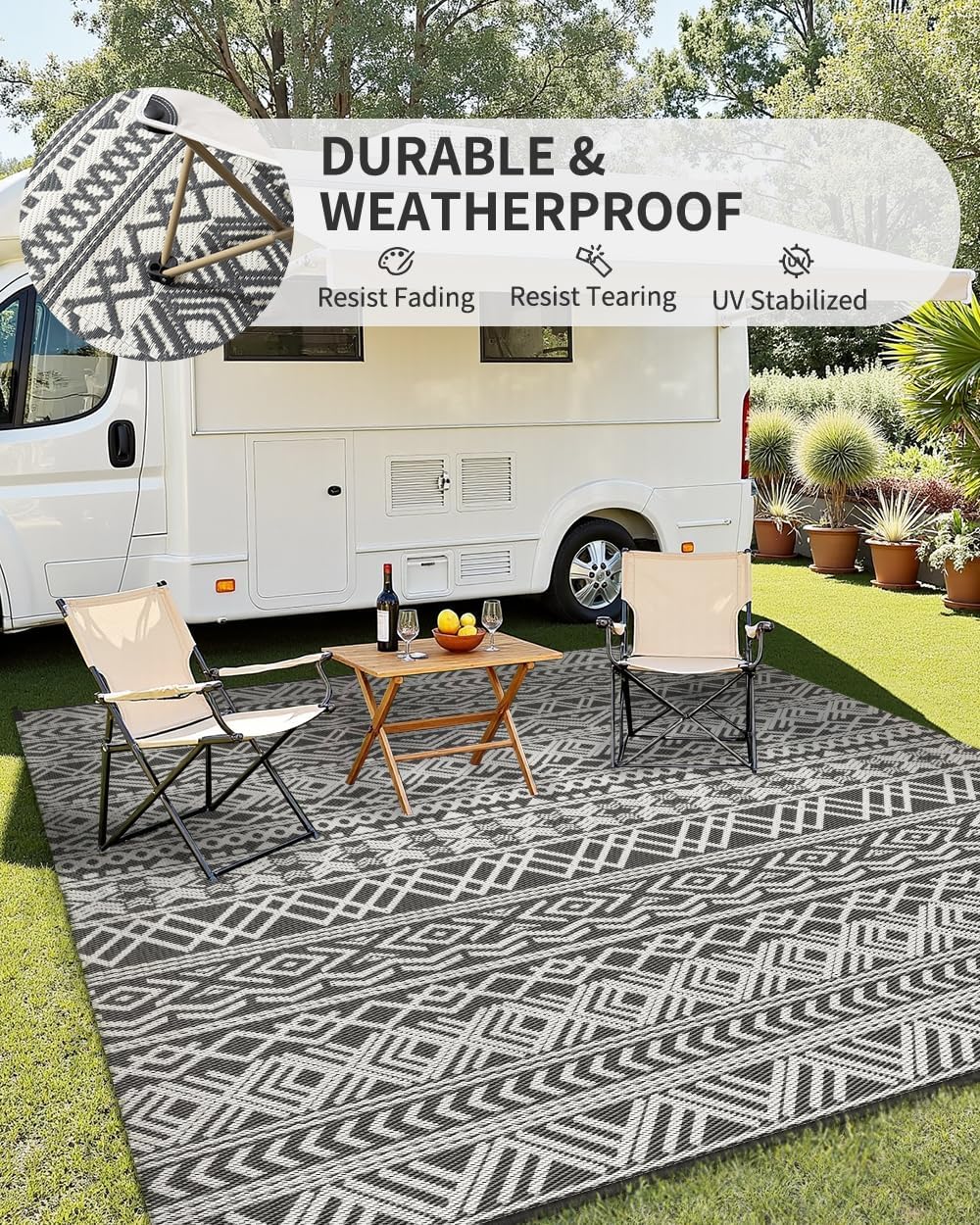 Tapis d'extérieur imperméable  - Outdoor Camping Rugs 9X12 avis et prix